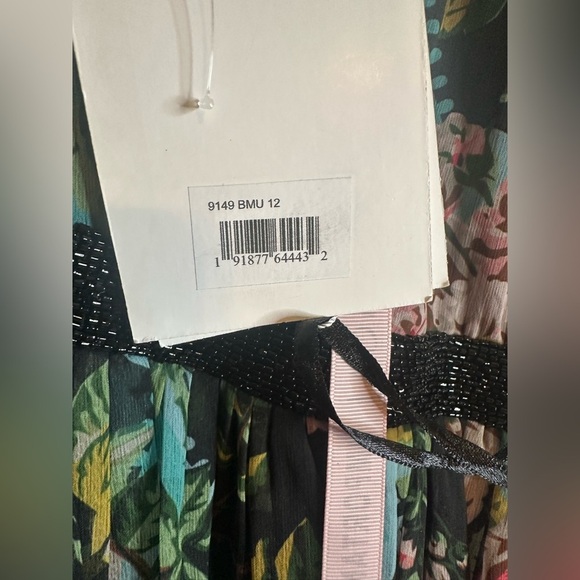 MAC DUGGAL 9149 Womens Floral Illusion Cap Sleeve Midi Dress - Picture 5 of 7